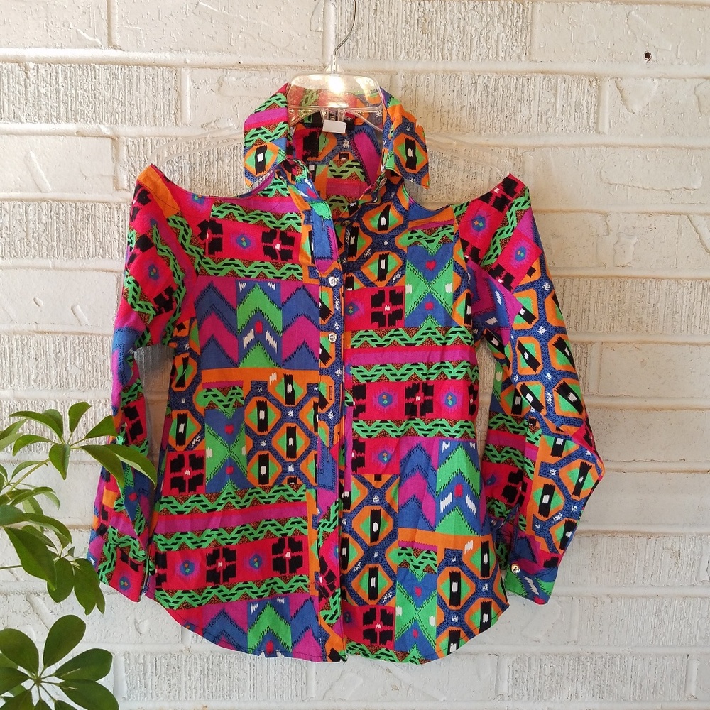 Vintage Western Style Button Down Shirt 1980's